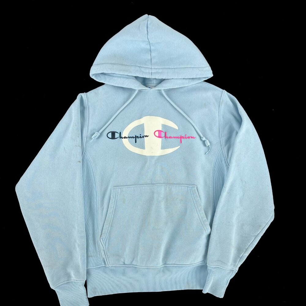 Champion Reverse Weave Vintage Hoodie Heavy Thick Hooded Sweatshirt Womens S
